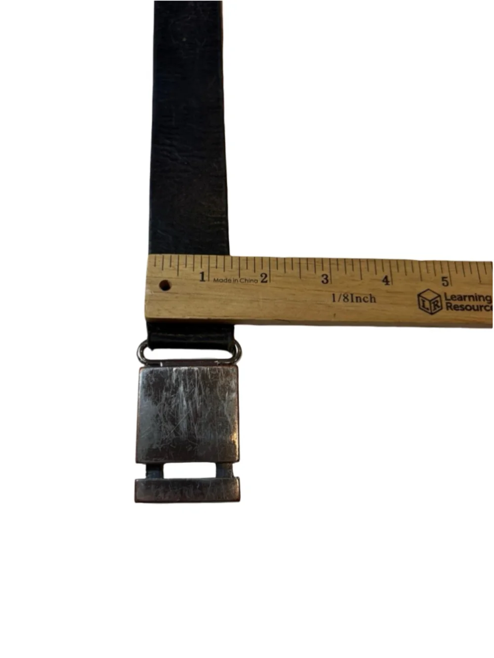 Banana Republic Black Italian Leather Belt Silver Slide Buckle Minimalist